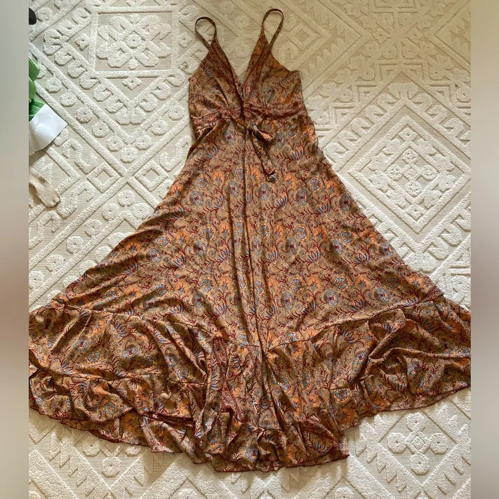 Orange Tiered Ruffled Maxi Sundress - Picture 2 of 8